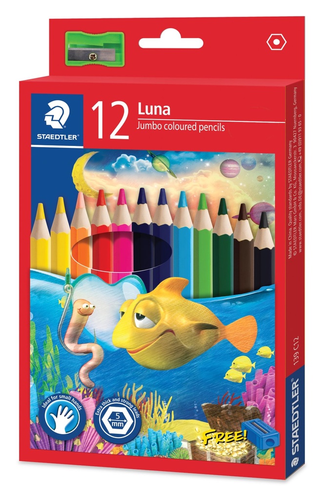 139 C12 (L) STAEDTLER JUMBO COLOUR PENCIL-L12'S