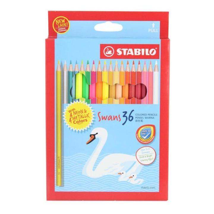 1878M STABILO COLOUR PENCIL 4 NEON+4 METALLIC 36PCS