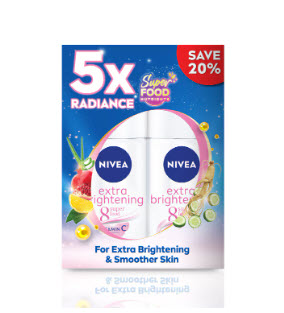 EXTRA BRIGHTENING NIVEA ROLL-ON 2X50ML