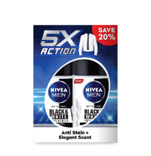 BLACK & WHITE ORIGINAL NIVEA MEN ROLL-0N 2X50ML