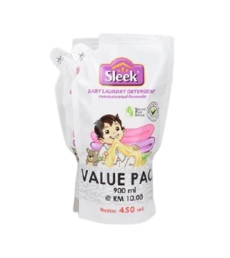 SLEEK BABY DETERGENT POUCH 2X450ML