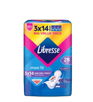 LIBRESSE MAXI FIT 28CM DAY/NIGHT WINGS