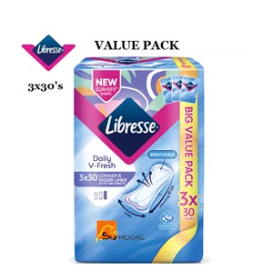 LIBRESSE 19CM LINER DAILY V-FRESH LONG & WIDER-30'S