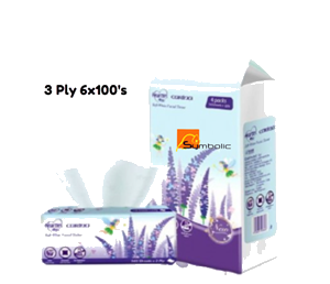 CARINA LAVENDER SOFT FACIAL TISSUE 6X100'S