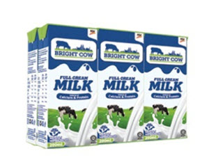 BRIGHT COW FULL CREAM MILK 6X200ML