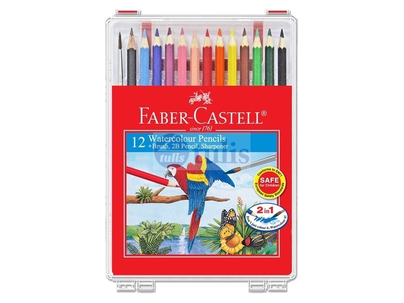 114562 FABER-CASTELL CLASSIC COL PNCIL+SHRP+PCL 2B+BRUSH 12'S