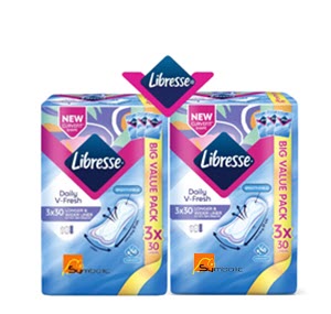 LIBRESSE 19CM LINER DAILY V-FRESH LONG & WIDER-30'S