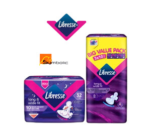LIBRESSE 32CM MAXI LONG & WIDE FIT NIGHT WING