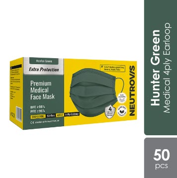 NEUTROVIS EXTRA PROTECTION MEDICAL 4 LAYER MASK 50'S