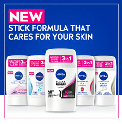 NIVEA BLACK & WHITE  DEODORANTSTICK 40ML