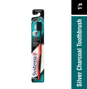[8201008-SYTM] SYSTEMA SILVER CHARCOAL 0.02MM TOOTHBRUSH
