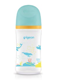 [5908001-PGEN-499-001] 3+PP DOLPHIN WIDE NECK PIGEON SOFT TOUCH 240ML