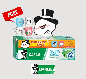 [8203003-DARL-TW-FG] DARLIE FRESH PROTECT 2X180G (FREE GIFT KOLE)