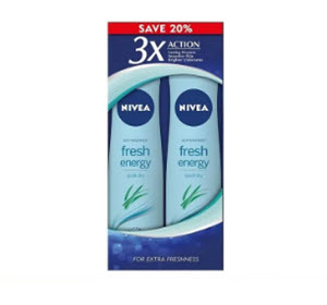 [8404002-NVA-TW] FRESH ENERGY NIVEA DEO SPRAY 2X150ML