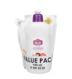[6603001-SLEEK-COM] SLEEK BABY BOTTLE CLEANSER+POUCH PACK