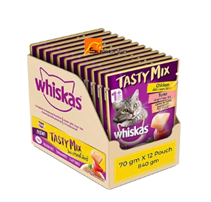 [4903003-WHSK] WHISKAS TASTY MIX CHICKEN & TUNA 70GX14'S