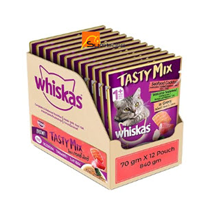 [4903005-WHSK] WHISKAS TASTY MIX SEAFOOD COCKTAIL 70GX14'S