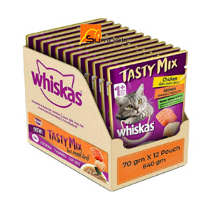 [4903006-WHSK] WHISKAS TASTY MIX CHICKEN & SALMON 70GX14'S